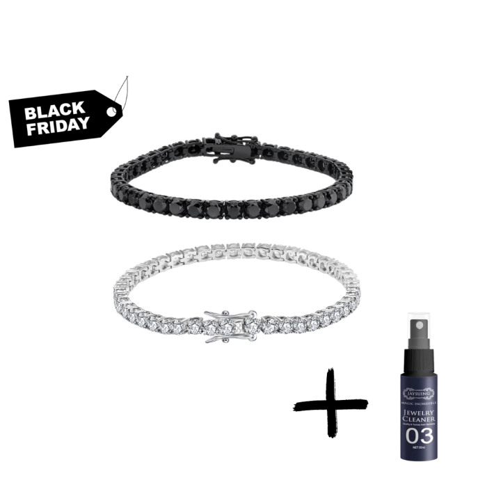 Set Bratari Tennis UNA VIDA for Men 4mm, 19 cm Argint [1]