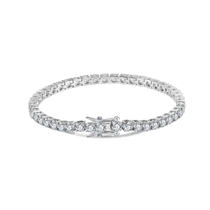 Set Bratari Tennis UNA VIDA for Men 4mm, 19 cm Argint [2]