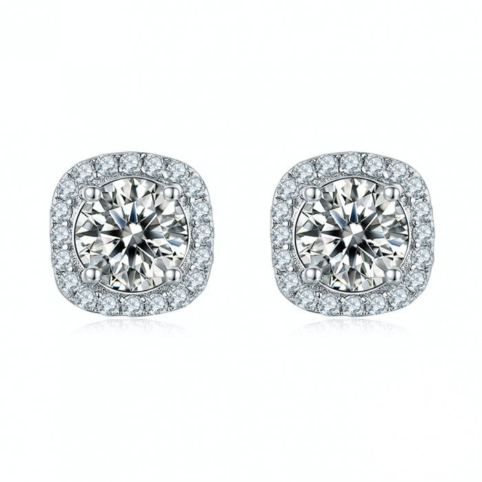 Set Cercei si Colier Amor cu Diamant Moissanite, Argint Rodiat [4]