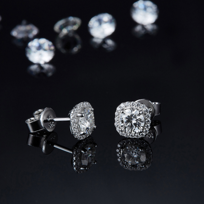 Set Colier, Cercei si Inel Amor cu Diamant Moissanite, Argint Rodiat [3]