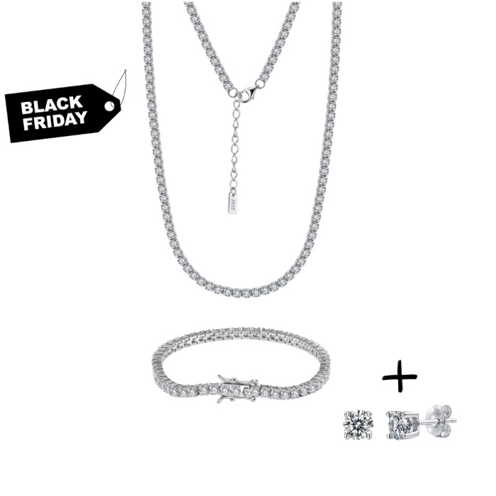 Set Colier si Bratara Tennis, 3mm, Argint 925 [1]