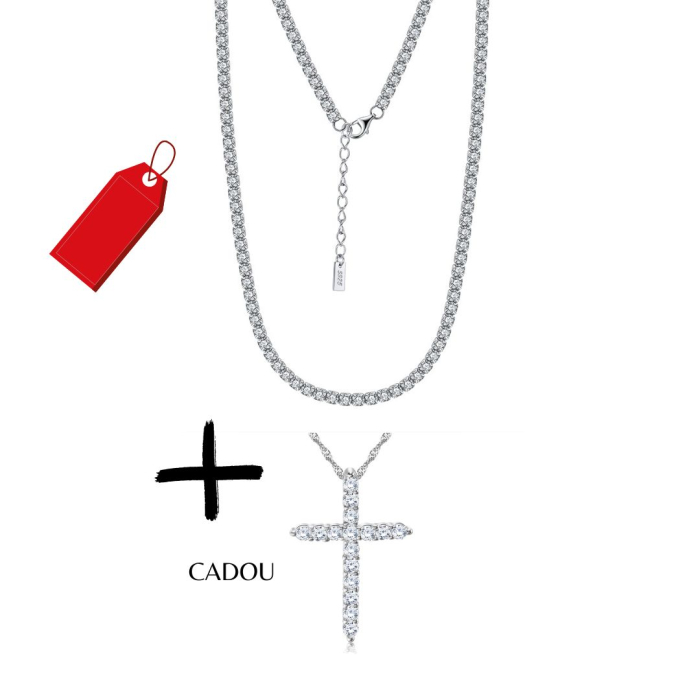 Set Colier Tennis si Cruce Una Vida, Argint 925 [1]