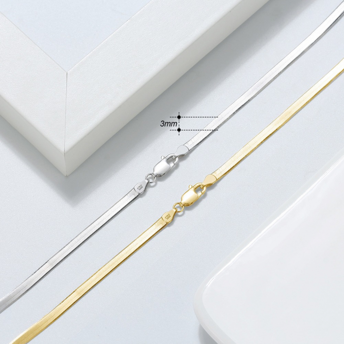 Set cu Lant si Bratara din Argint Una Vida Snake Gold for Men [3]
