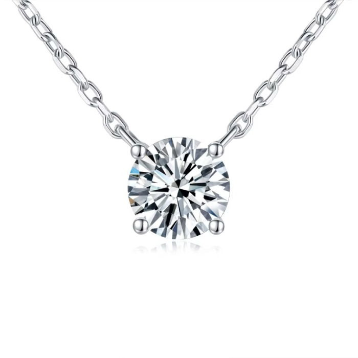 Set Moissanite Argint 925, Colier 1 ct + Cercei | Una Vida [2]