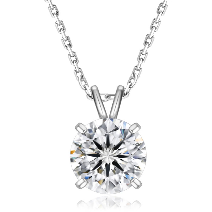Set Moissanite Argint 925, Colier 1 ct + Cercei | Una Vida [2]