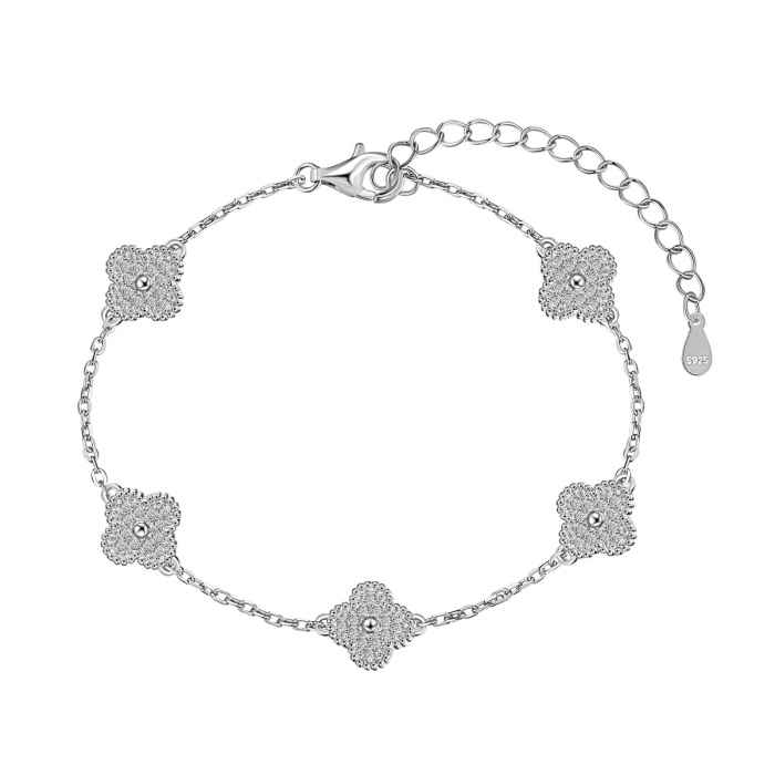 Set Una Vida Trifoi Lucky cu Pietre, Argint 925 [6]