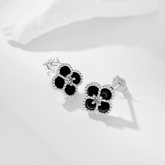 Set Una Vida Trifoi Lucky Negru, Argint 925 [3]