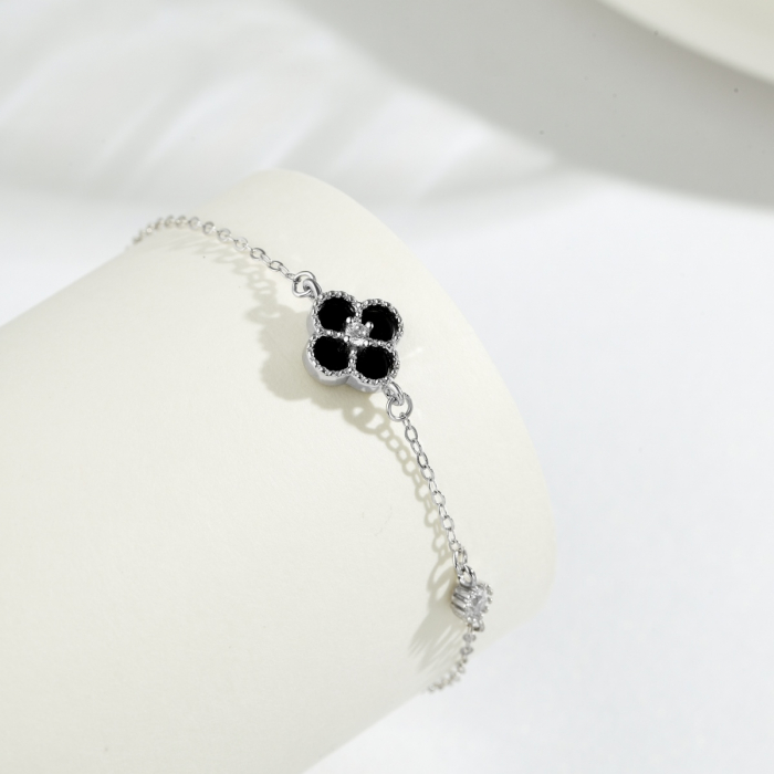Set Una Vida Trifoi Lucky Negru, Argint 925 [4]