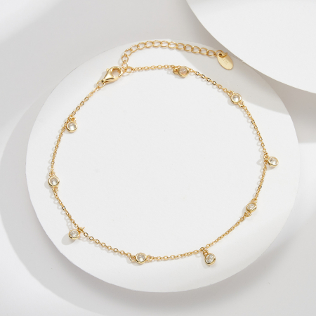 Bratara de Picior Una Vida Sparkle, Argint Placat cu Aur [2]