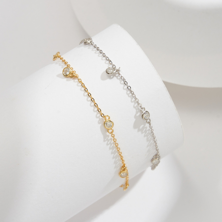 Bratara de Picior Una Vida Sparkle, Argint Placat cu Aur [3]