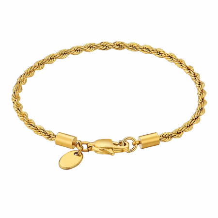 ELEMENTS % - Bratara Rope Elements din Otel Inoxidabil Gold