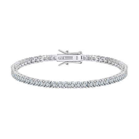 Bratari - Bratara Tennis 2 mm Argint, pietre Moissanite, 16.5 cm