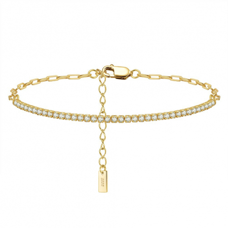 Bratari - Bratara Tennis Argint 2mm Palma, Placat cu Aur