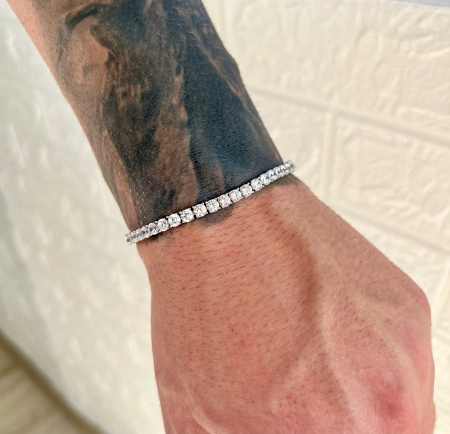 Bratara Tennis Una Vida 4mm for Men, Masura 19cm, Argint [2]