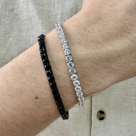 Bratara Tennis Una Vida 4mm for Men, Masura 19cm, Argint [4]