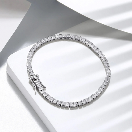 Bratara Tennis Una Vida Princess Cut, Argint 925 [2]