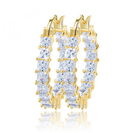 Produse - Cercei Eternity Rotunzi cu Cristale Zirconia Auriu