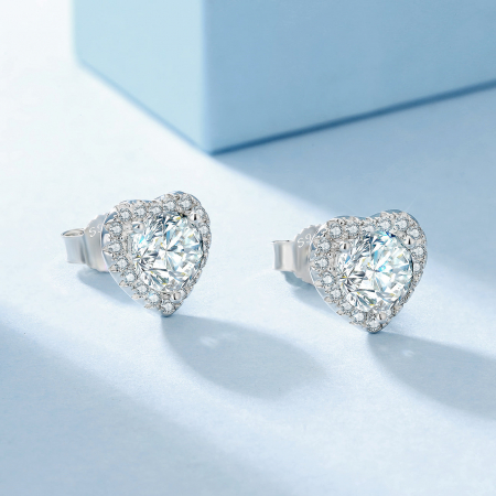 Cercei Inima Diamond Moissanite, Argint 925 [2]