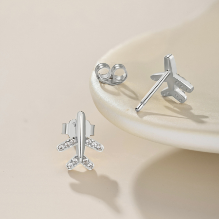 Cercei "Let's Travel" Avion, Argint 925 [2]