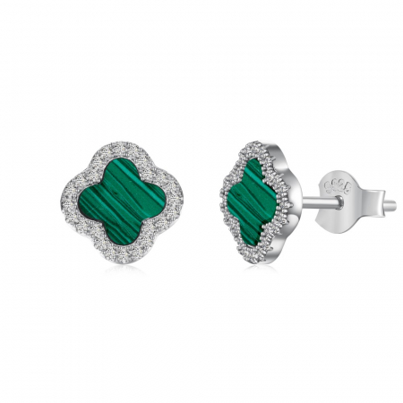 Noutati - Cercei Lucky Trifoi Verde, Argint 925