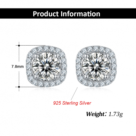 Cercei AMOR Una Vida Moissanite 0.5 ct, Argint 925 [1]