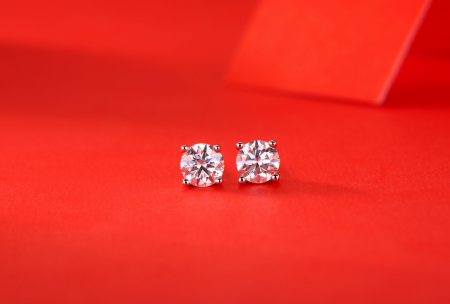 Cercei Stud Una Vida Diamant Moissanite 0.5ct, Argint 925v [3]