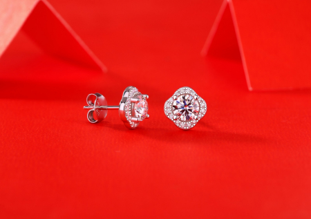 Cercei Una Vida Amalfi cu Diamant Moissanite 0.5ct, Argint 925 [1]