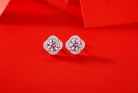 Cercei Una Vida Amalfi cu Diamant Moissanite 0.5ct, Argint 925 [3]