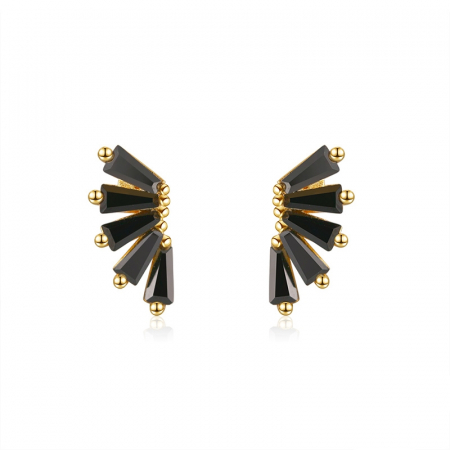 Produse - Cercei Una Vida Black Wings, Argint Placat cu Aur