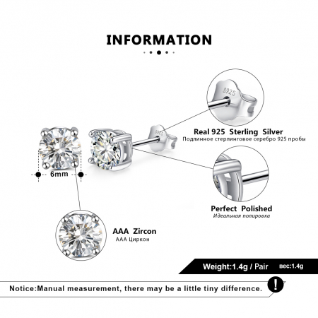 Cercei Una Vida Diamond Cut Alb, Argint [4]