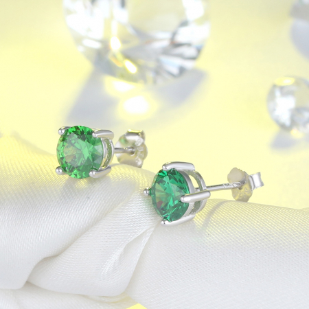 Cercei Una Vida Diamond Cut Verde, Argint [3]