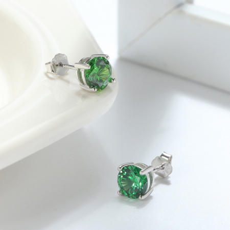 Cercei Una Vida Diamond Cut Verde, Argint [2]
