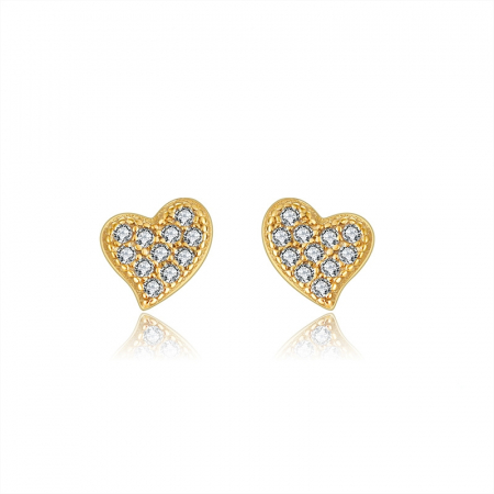 Produse - Cercei Una Vida Heart Gold, Argint 925