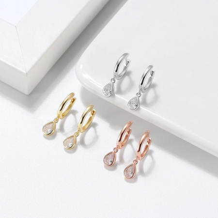Cercei Una Vida Magic Drop din Argint Placati cu Aur 18k [1]