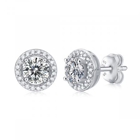 Cercei Una Vida Marbella cu Diamant Moissanite 0.5ct, Argint 925 [3]