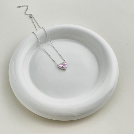 Colier cu Inimioara Argint cu Zirconiu Roz, Valentine's Collection [1]