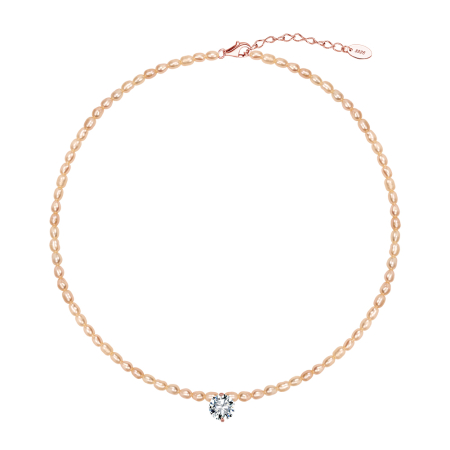 Noutati - Colier cu Perle Santorini Pearl din Argint 925 Placat cu Aur Roz