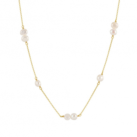 Produse - Colier Portofino Clasic cu Perle Naturale, Argint Placat cu Aur 18k