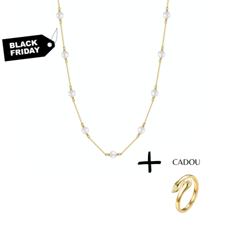 Produse - Colier Portofino Gold cu Perle Naturale, Argint 925 placat cu Aur 18k