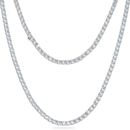 Coliere - Colier Tennis 3 mm Elements, 45 cm, Otel Inoxidabil