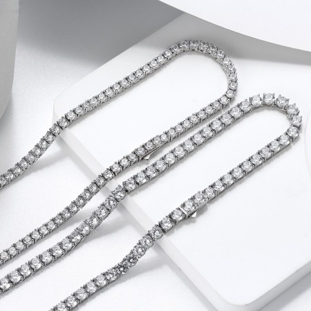 Colier Tennis Una Vida Diamond Cut 3mm, Argint 925 [4]