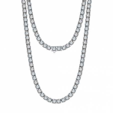Produse - Colier Tennis Una Vida Diamond Cut 3mm, Argint 925