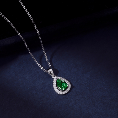 Colier Una Vida Lacrima Verde, Argint 925 [2]