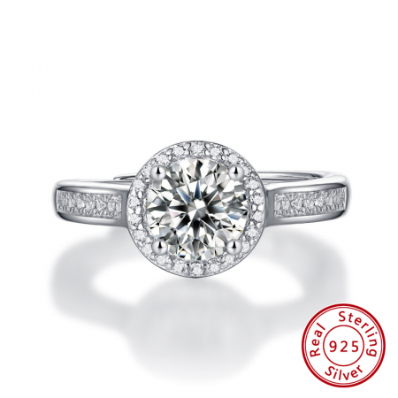 Inel de Logodna cu Diamant Moissanite Marbella, Argint 925 [1]