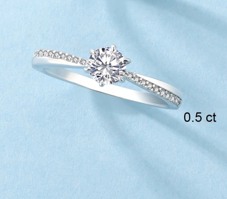 Inel de Logodna Una Vida Promise cu Moissanite, Argint 925 [1]