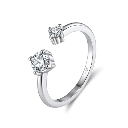 Inele - Inel Dual Glow Moissanite, Argint