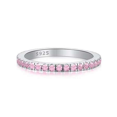 Noutati - Inel Eternity Pink, Zirconiu Roz, Argint 925
