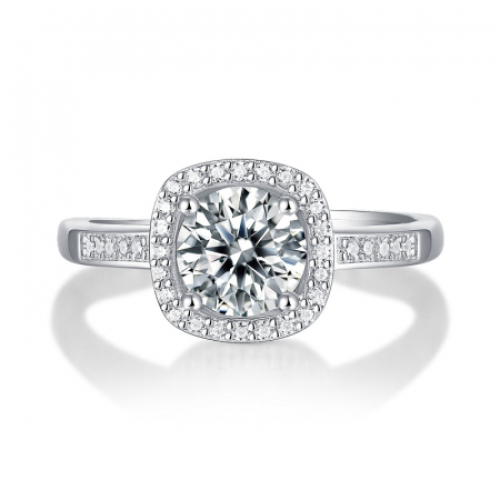 Inel Monaco cu Diamant Moissanite, Argint 925, Ajustabil [4]