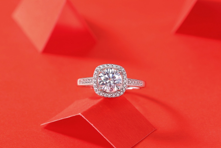 Inel Monaco cu Diamant Moissanite, Argint 925, Ajustabil [1]