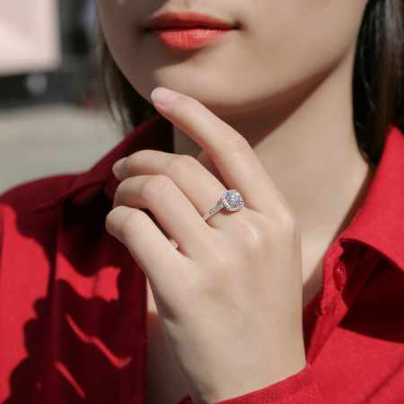Inel Monaco cu Diamant Moissanite, Argint 925, Ajustabil [2]